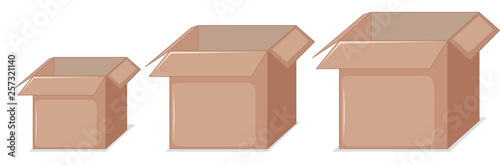cardboard boxes in a line