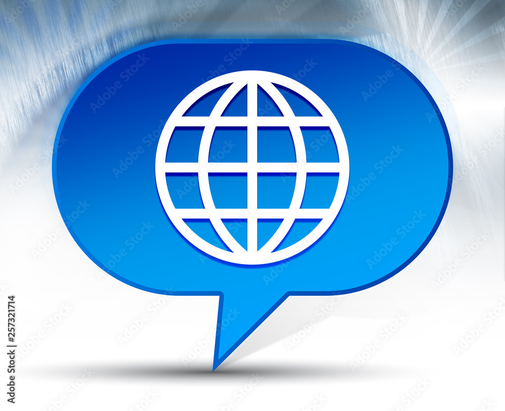World icon blue bubble background World icon blue bubble background