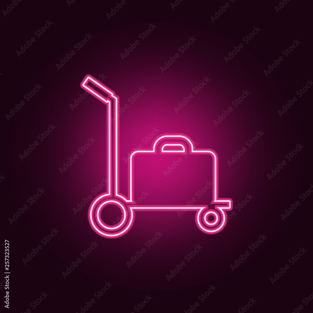 luggage on a wheelbarrow icon. Elements of Airport in neon style icons. Simple icon for websites, web design, mobile app, info graphics luggage on a wheelbarrow icon. Elements of Airport in neon style icons. Simple icon for websites, web design, mobile app, info graphics