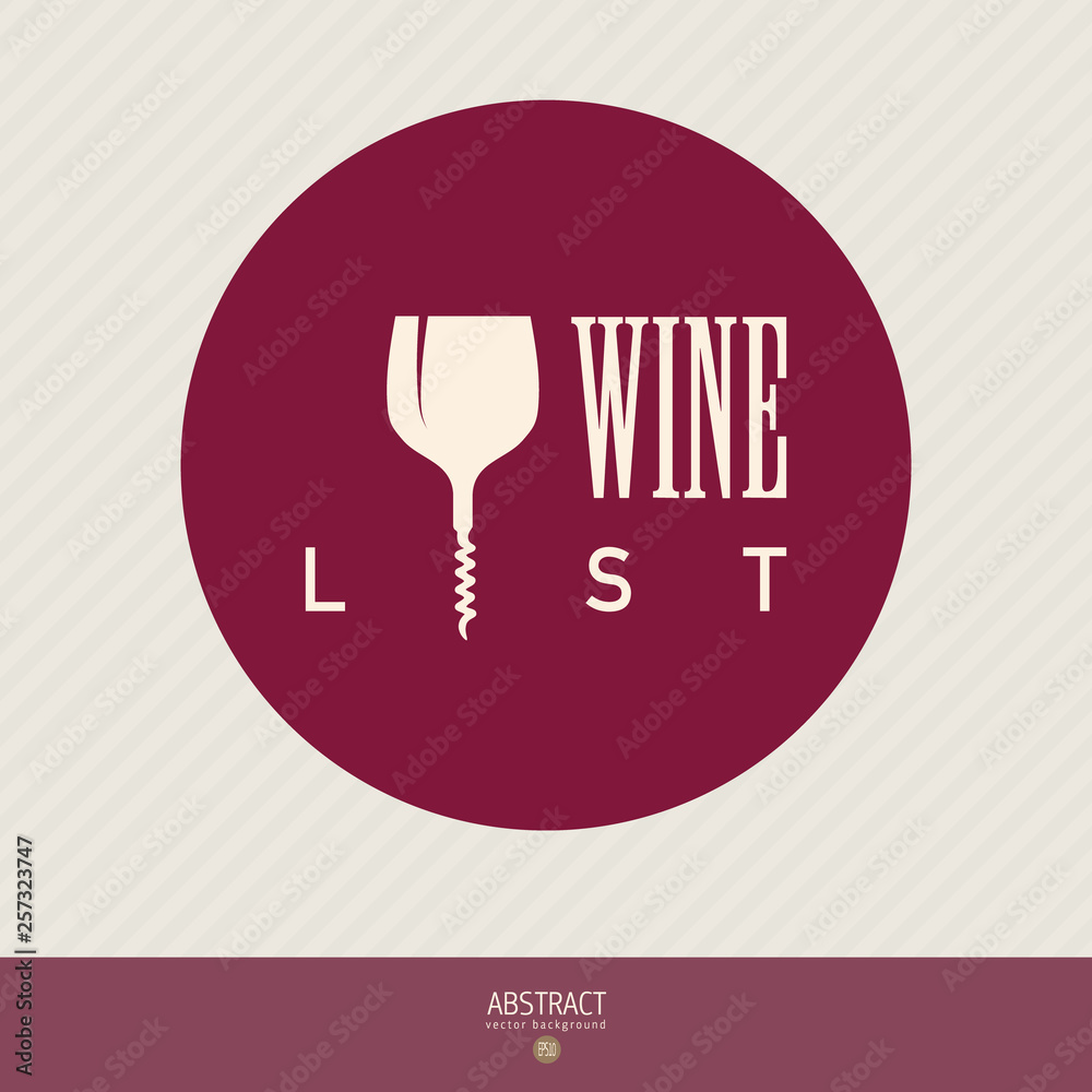 Fototapeta premium Flat simple vector logo of wine label or winery