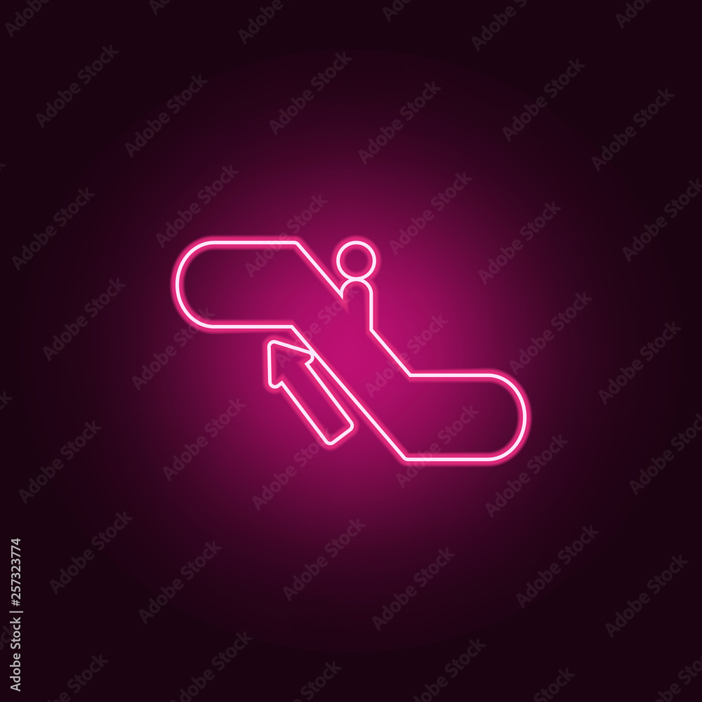 escalator escalator rises icon. Elements of Airport in neon style icons. Simple icon for websites, web design, mobile app, info graphics escalator escalator rises icon. Elements of Airport in neon style icons. Simple icon for websites, web design, mobile app, info graphics