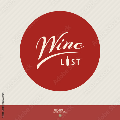 Flat simple vector logo of wine label or winery