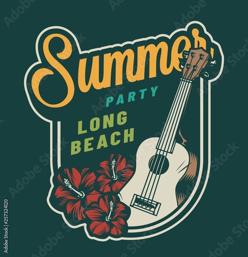 Vintage summer party colorful badge