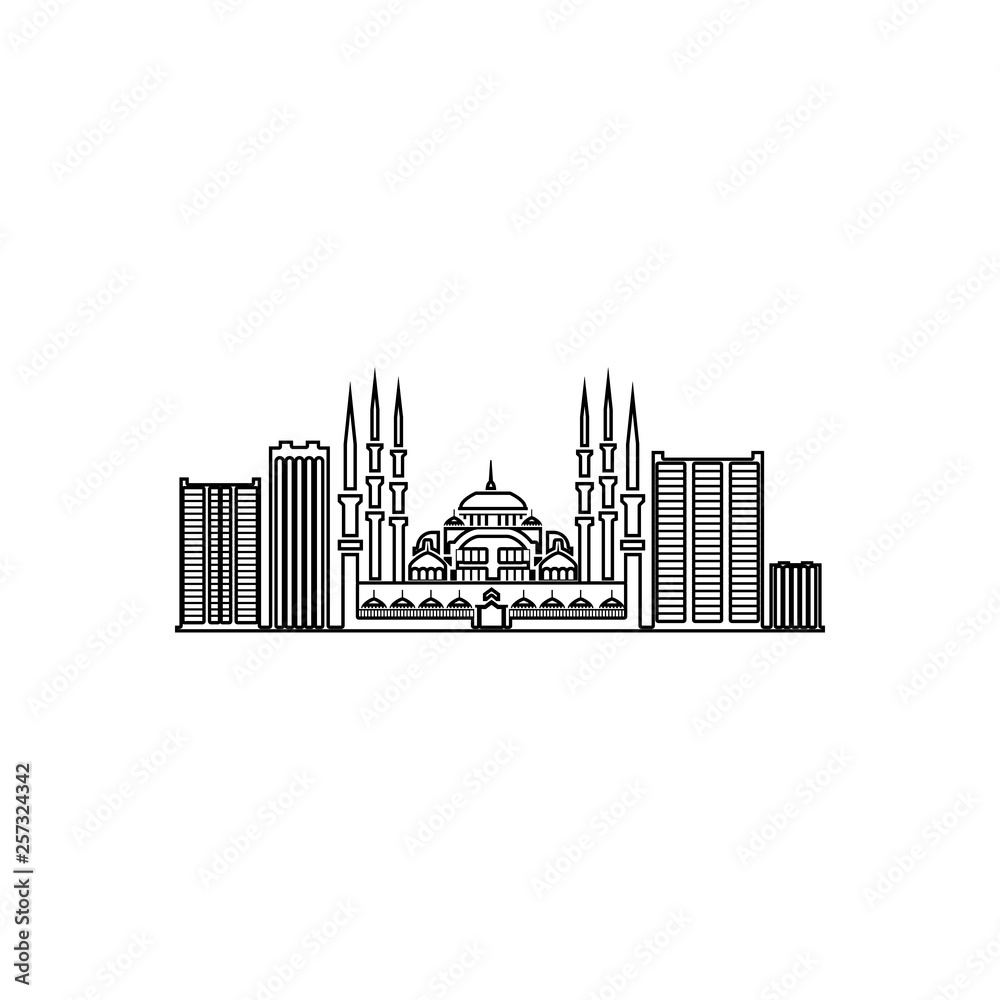 cityscape of Stambula icon. Element of Cityscape for mobile concept and web apps icon. Outline, thin line icon for website design and development, app development