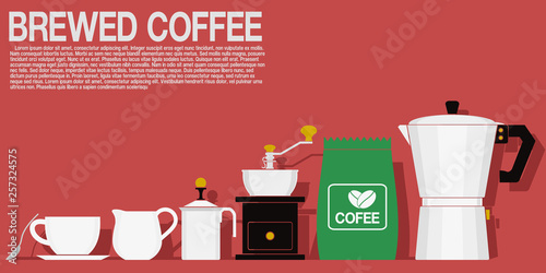 Multi color icon of Brewed coffee equipment
