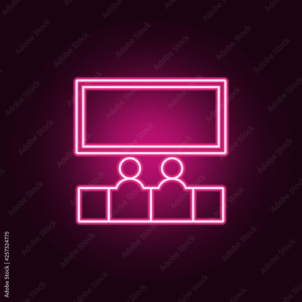 shared movie icon. Elements of Conversation and Friendship in neon style icons. Simple icon for websites, web design, mobile app, info graphics