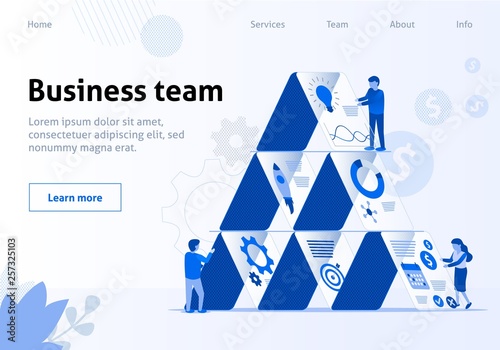 Business Workflow and Team Interaction Flat Banner