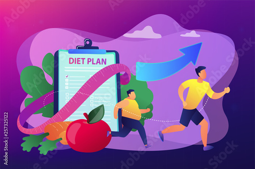 Weight loss diet concept vector illustration.