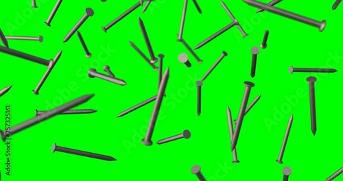 steel nail falling slow motion