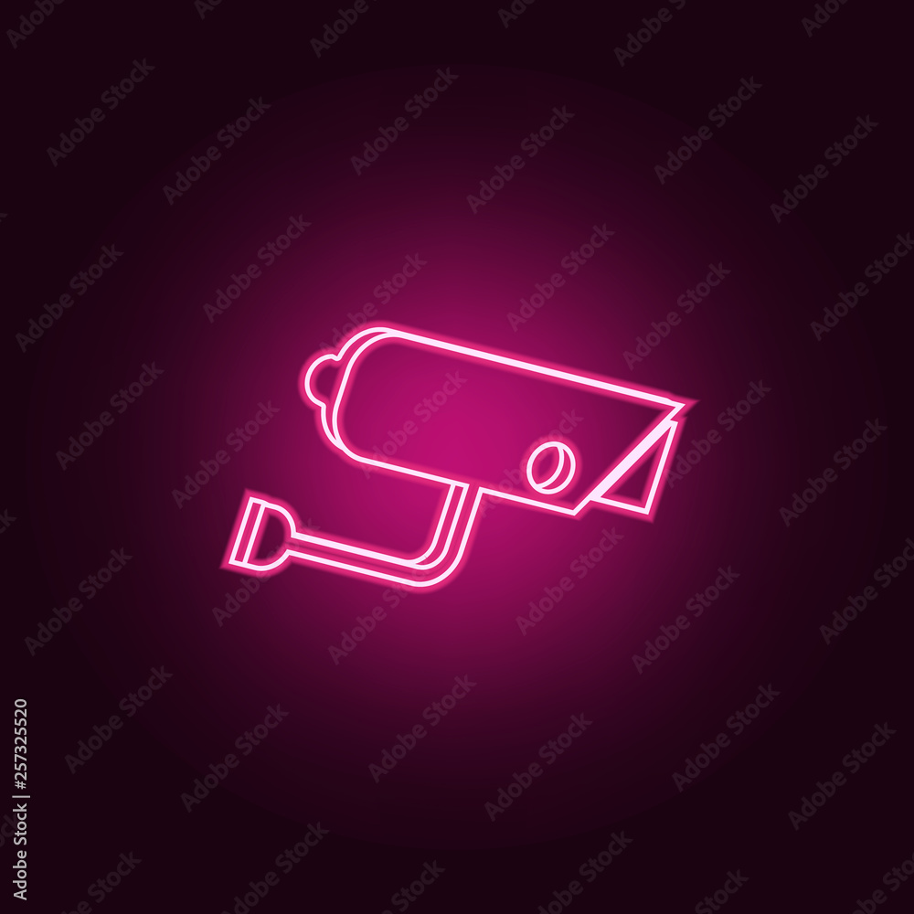 Surveillance Camera icon. Elements of cyber security in neon style icons. Simple icon for websites, web design, mobile app, info graphics Surveillance Camera icon. Elements of cyber security in neon style icons. Simple icon for websites, web design, mobile app, info graphics