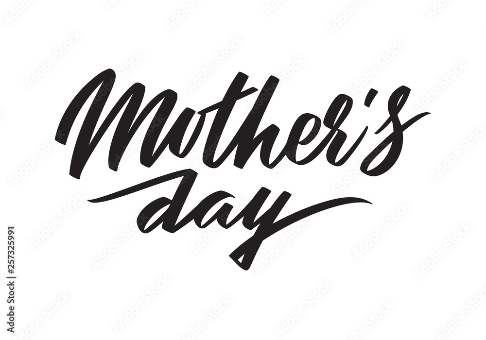 Mother's Day writing. Typography, lettering with handwritten calligraphy text isolated on white background. Mother's Day writing. Typography, lettering with handwritten calligraphy text isolated on white background.