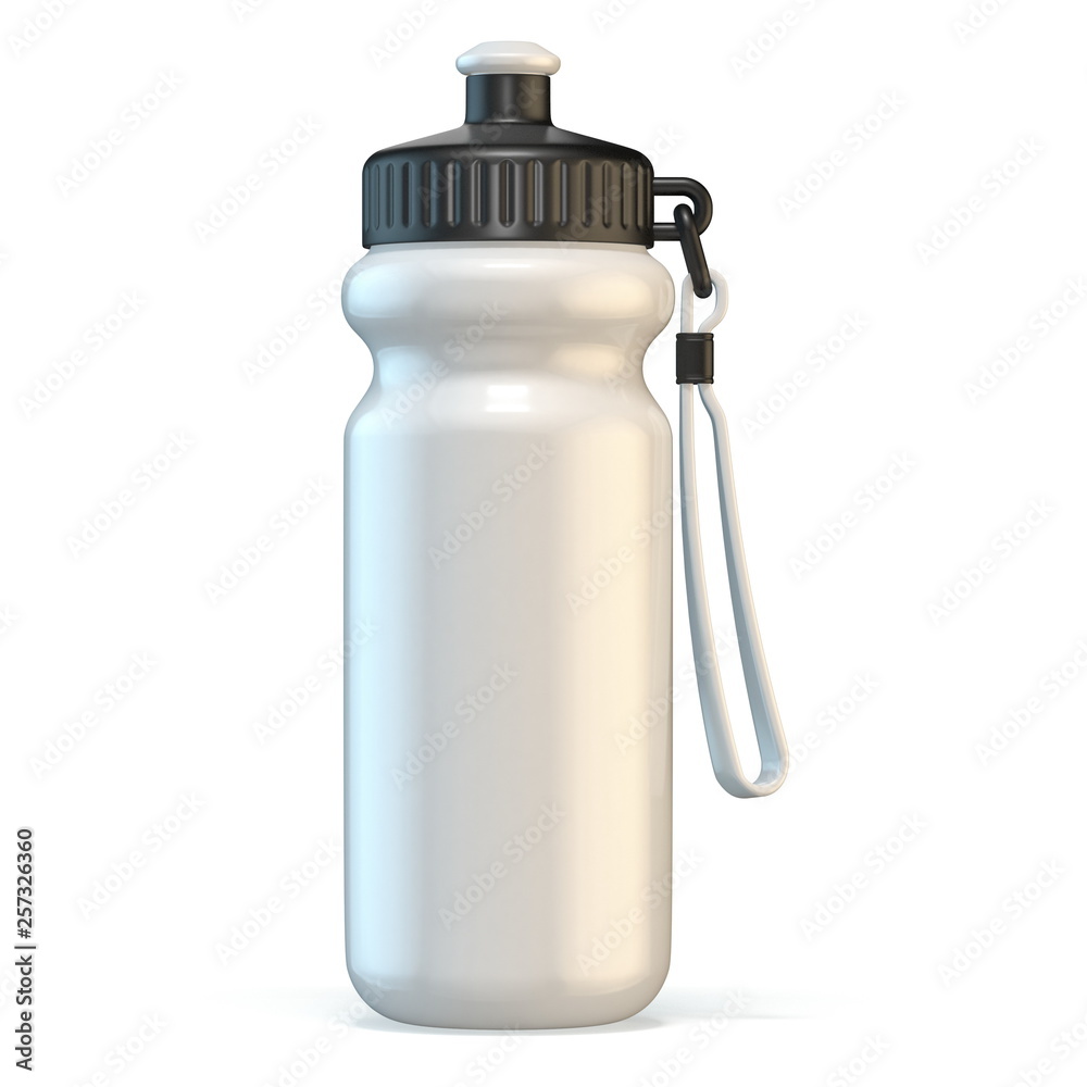 White sport plastic water bottle standing.3D White sport plastic water bottle standing.3D