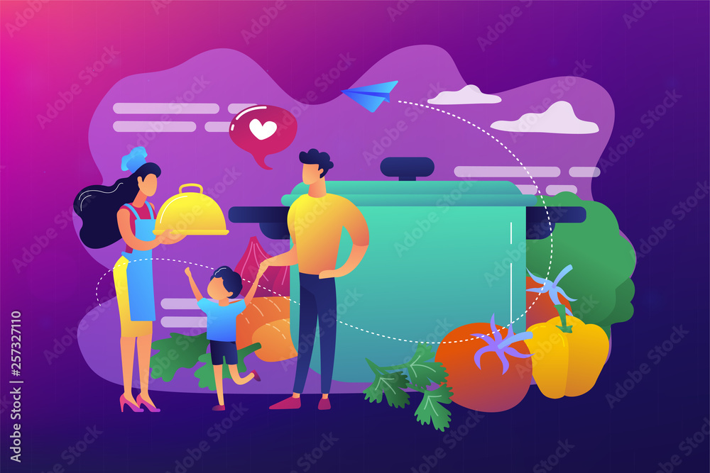 Home cooking concept vector illustration.
