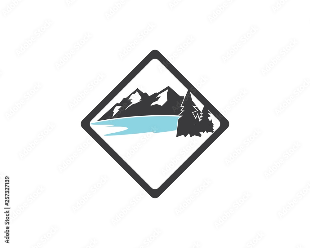 High Mountain icon Logo of adventure Template High Mountain icon Logo of adventure Template