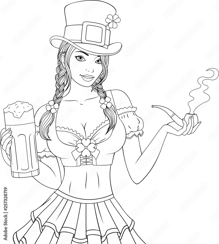 Obraz premium Beautiful girl on the day of St. Patrick