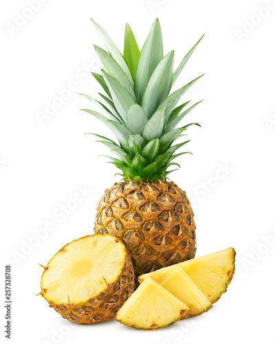 pineapple isolated on white background, clipping path, full depth of field