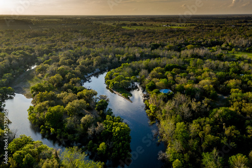 aerial view of the river