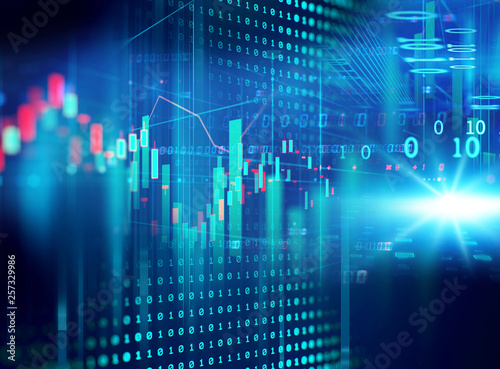 technical financial graph on technology abstract background