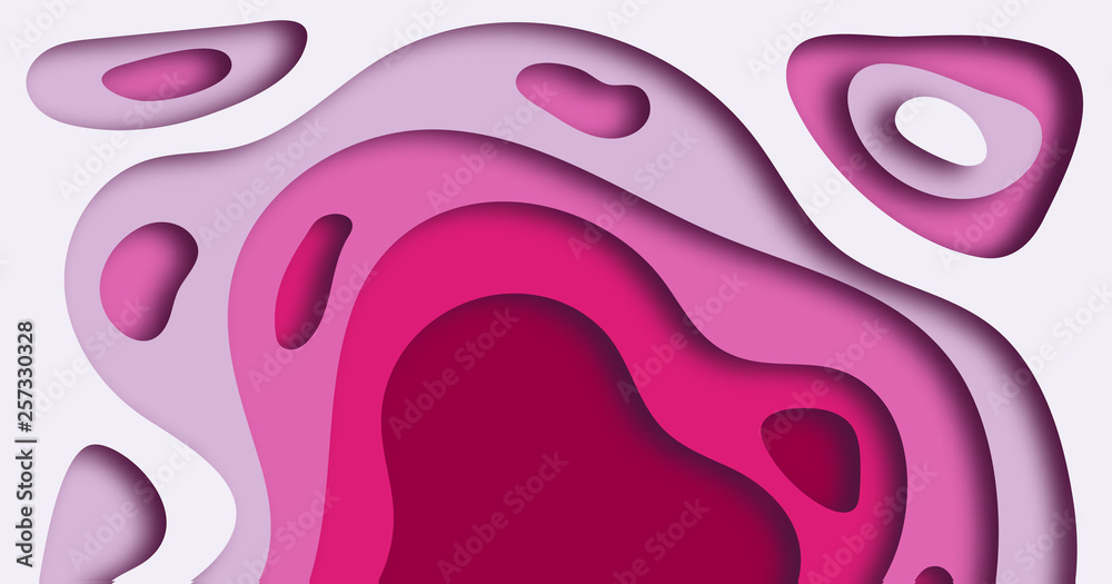 Background with Pink Paper Cut shapes
