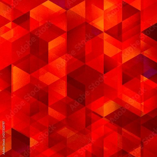 Red Geometric art pattern colorful graphic
