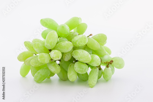 Fresh green grape with isolated on white background
