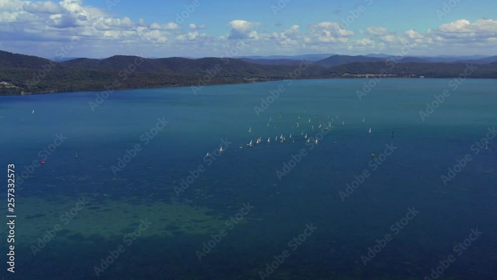 Small Sail boats racing in open water Small Sail boats racing in open water