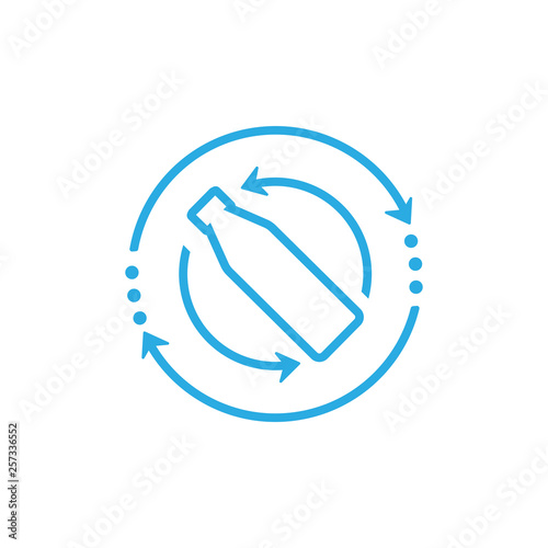 bottle shake circle arrows line icon vector