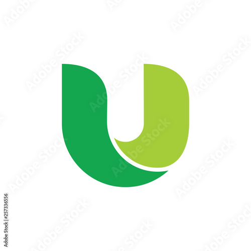 letter u simple 3d curves logo vector