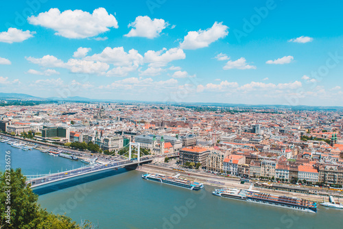 panoramic view of budapest in summer time