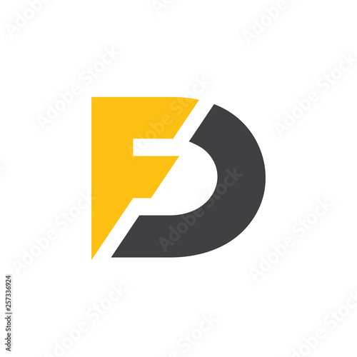 abstract simple letter fd simple geometric logo vector photo