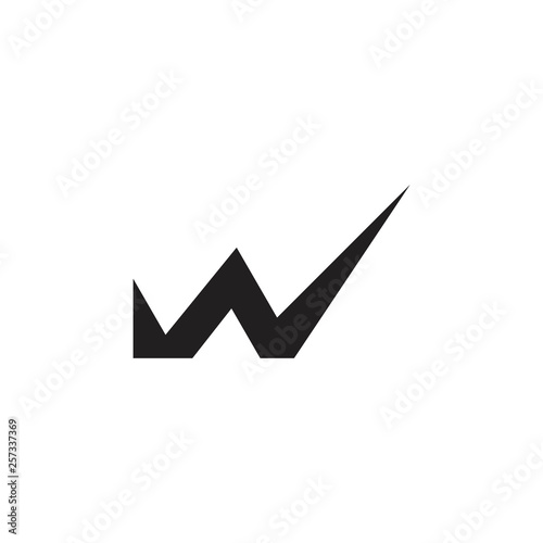 letter w simple geometric logo vector