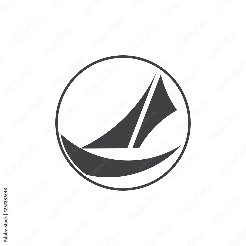 sail boat fast design circle logo vector sail boat fast design circle logo vector