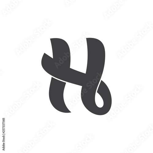 abstract letters y h linked curves design logo