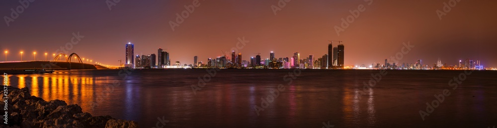 Fototapeta premium Bahrain skyline looking across to Juffair and the Diplomatic Area, Manama