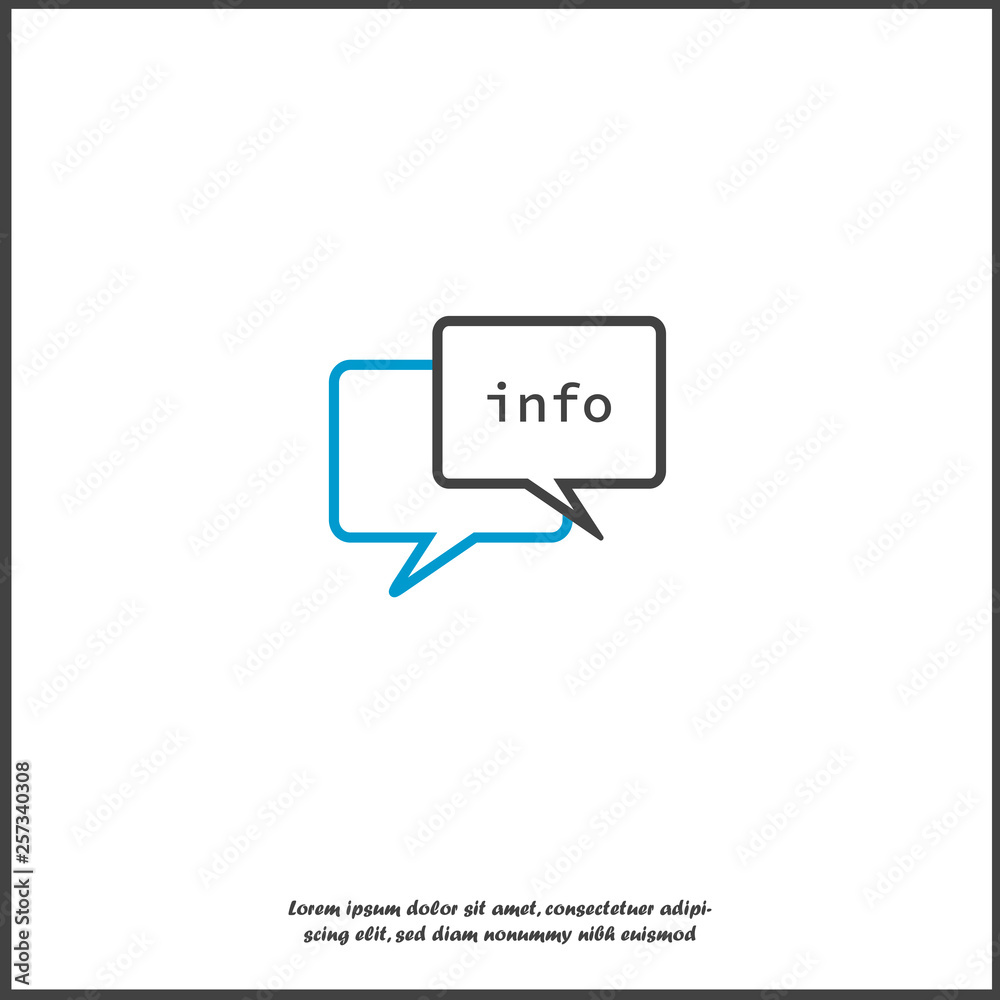 Fototapeta premium Info vector icon in the cloud. Info illlustration on white isolated background.