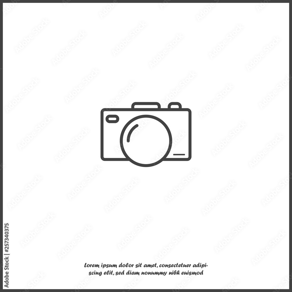 Vector illustration of a digital camera. Retro camera icon
