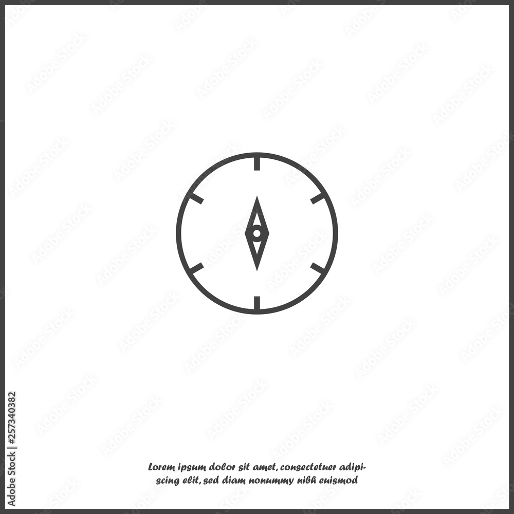 Vector icon of the compass. Illustration of a compass symbol for determining the sides of the world on white isolated background.