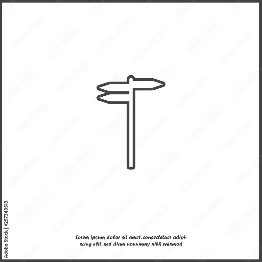 Street sign direction indicator. Travel direction symbol on white isolated background. Street sign direction indicator. Travel direction symbol on white isolated background.