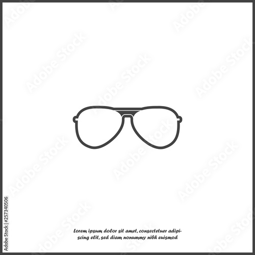 Pilot glasses. Sunglasses protect from the sun on white isolated background.