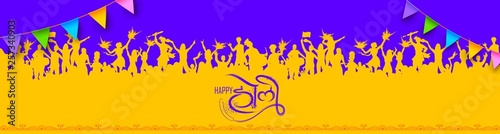 colorful Happy Holi background for color festival of India celebration greetings