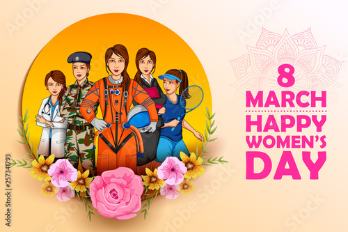 Happy International Women s Day 8th March greetings background