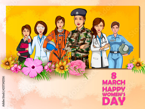 Happy International Women s Day 8th March greetings background
