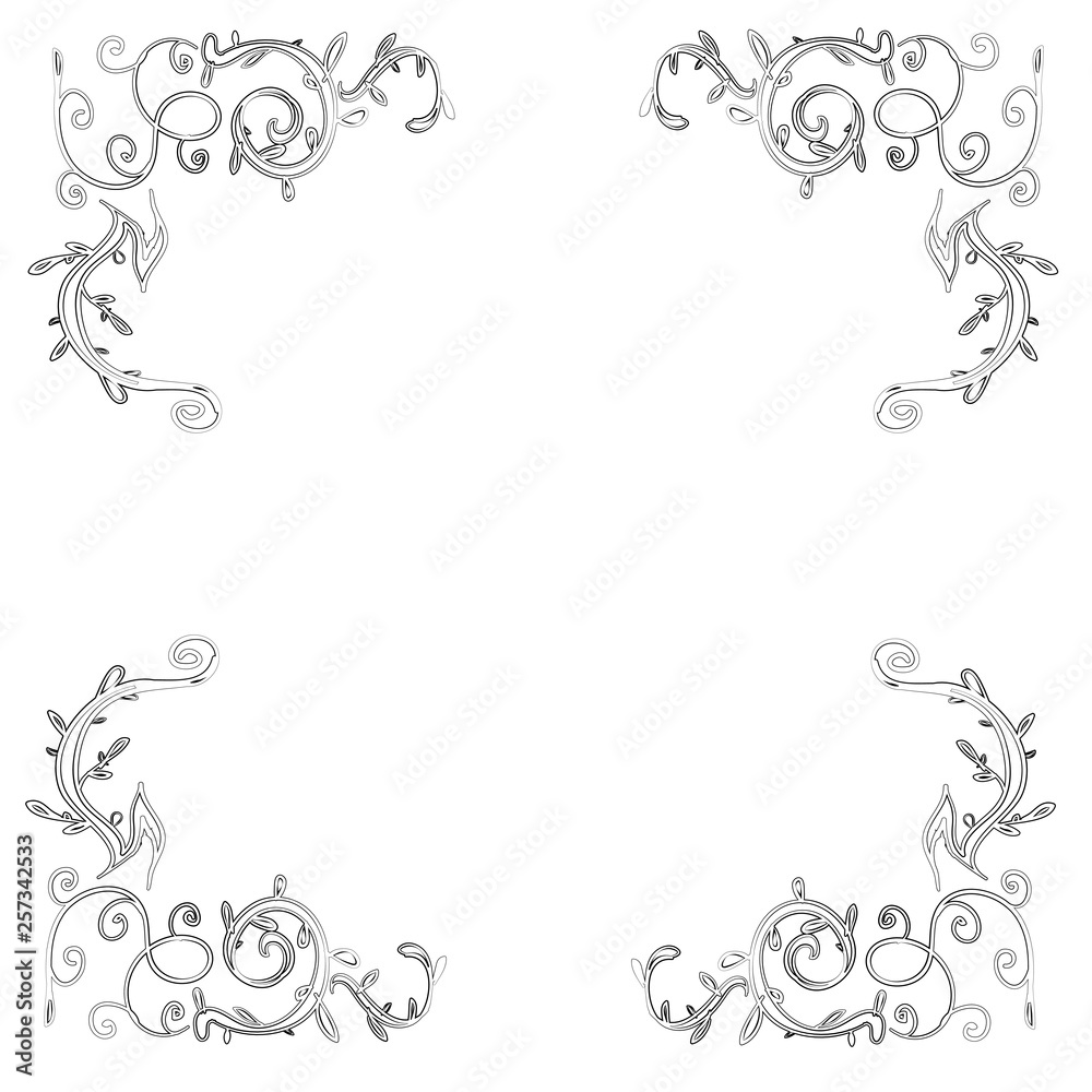 hand drawn wedding invitation card with floral doodle design vector