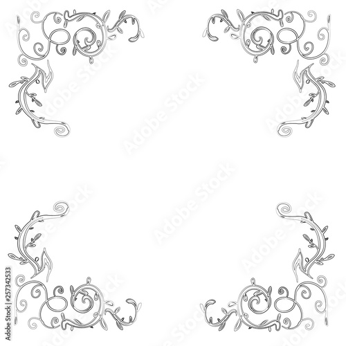 hand drawn wedding invitation card with floral doodle design vector