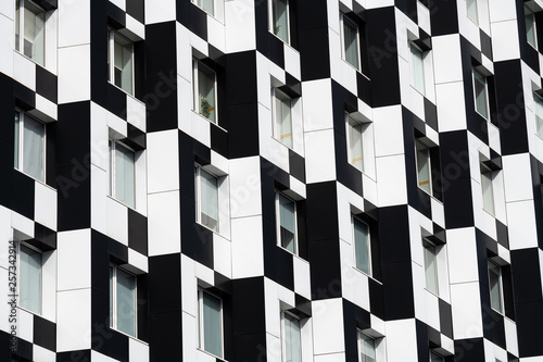 Color domino building Kiev house black white