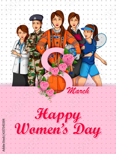 Happy International Women s Day 8th March greetings background