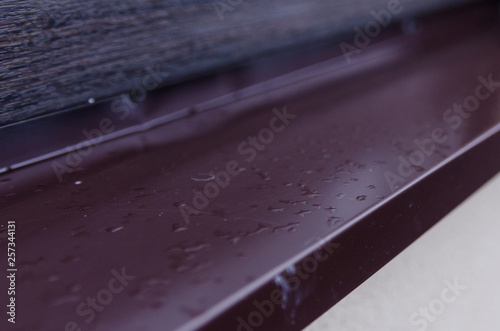 rain drops on the wooden table