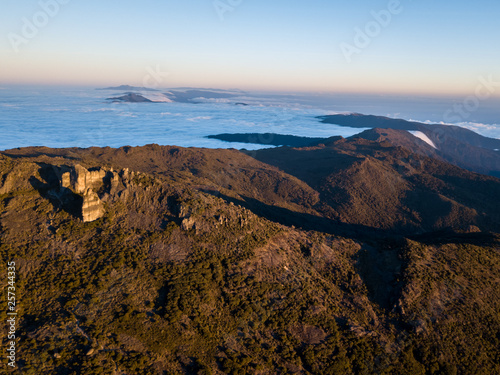 Beautiful aerial view of the Crestones in the Chirripo National park photo
