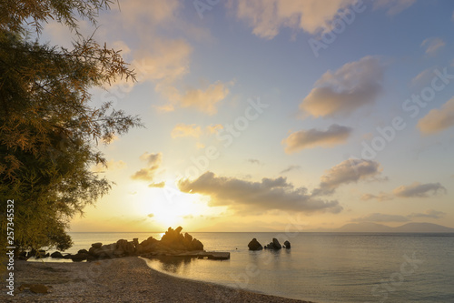 Fototapeta Naklejka Na Ścianę i Meble -  gorgeous Kerame beach on the wild romantic Greek island of Ikaria