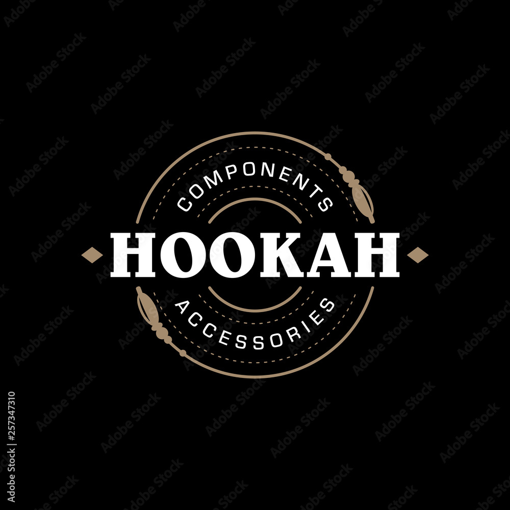 Fototapeta premium Modern professional logo hookah in gold and black theme